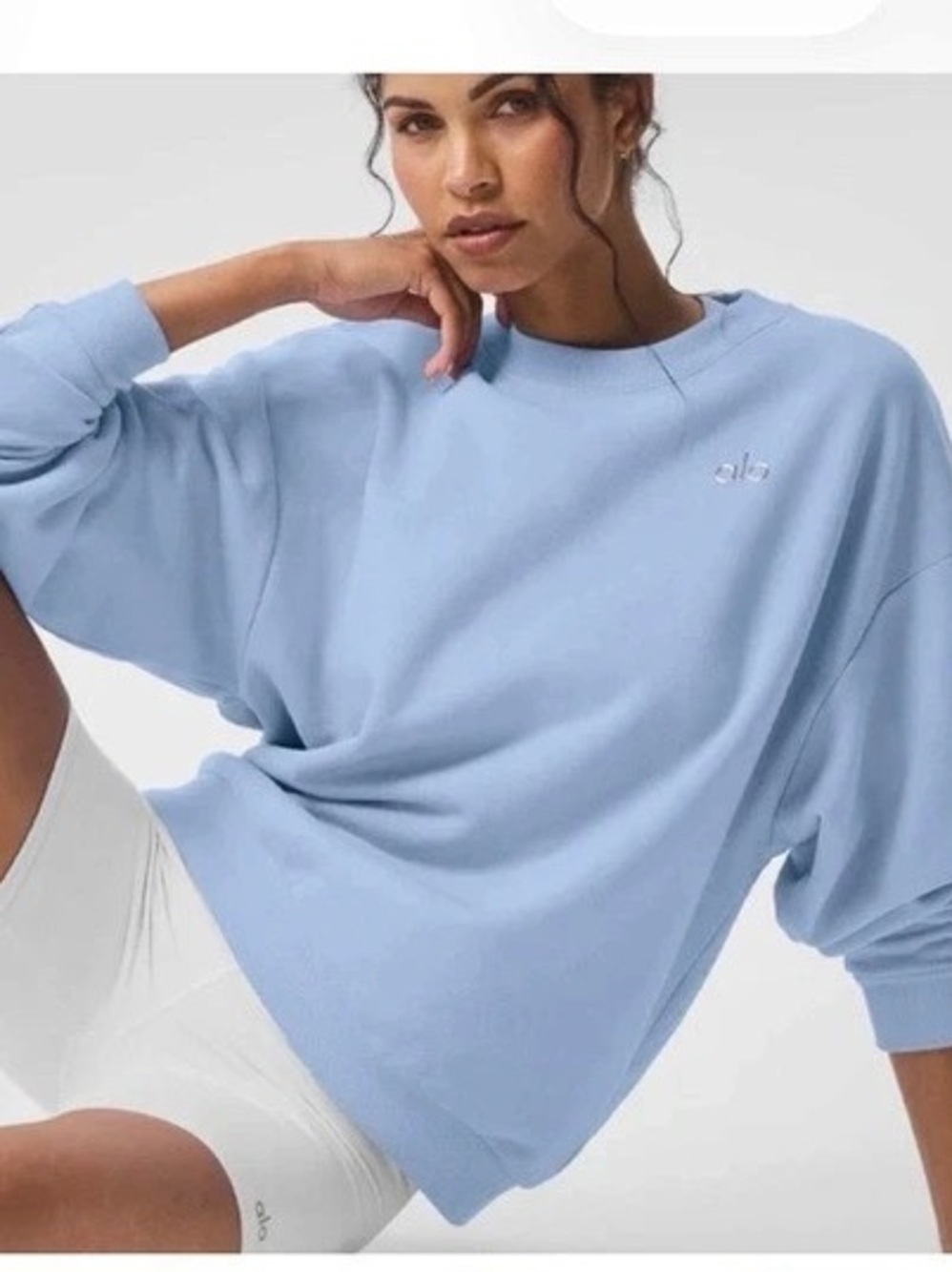 Alo Accolade Crew Neck Pullover Crew Neck Pullover in Blue Like New size L